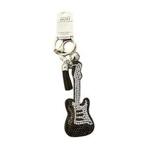 Black and Silver Guitar Keychain